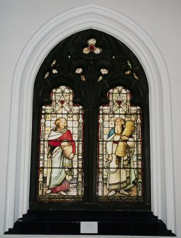 Interior, detail of stained glass window
