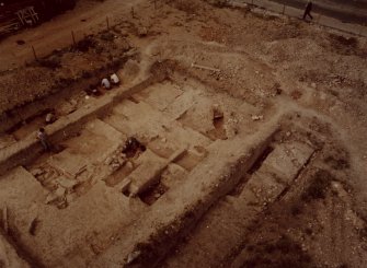 Perth, Whitefriars Street, Carmelite Friary Excavation.
High level view of excavation, view 1.