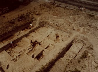 Perth, Whitefriars Street, Carmelite Friary Excavation.
High level view of excavation, view 5.