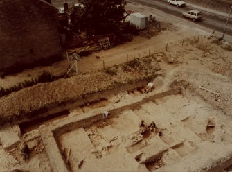 Perth, Whitefriars Street, Carmelite Friary Excavation.
High level view of excavation, view 6.