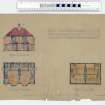 Sketch plans for three apartment houses.