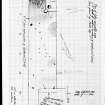 Notebook title 'OW 1953, 1954' containing notes from Old Windsor and Mote of Urr. Plan of fully excavated area 6' 3'' West of Eastern boundary of Quadrant I (NW)