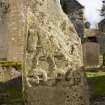 Churchyard. Pictish cross slab. NW Face.