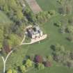 Oblique aerial view centred on the country house, taken from the WNW.