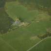Oblique aerial view centred on the remains of the stone circle and the farmhouse and farmsteading, taken from the SW.