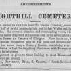 Advertisement for Sighthill Cemetery.