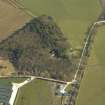 Oblique aerial view centred on the remains of the tower-house, taken from the SW.