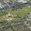 General oblique aerial view of Glasgow Green centred on the museum, taken from the ENE.
