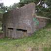 View.  Shuttered concrete observation post, S-facing elevation.