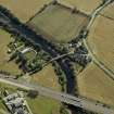 Oblique aerial view centred on the road bridges and tollhouse, taken from the WNW.