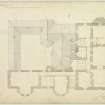 Drawing of Gilmerton House showing plan of drawing room floor with additions and alterations.