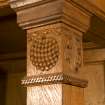 Interior. 1st floor, smoking room, detail of carved wooden capital