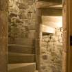 Interior view of stone staircase, Castle Stalker, Argyll.