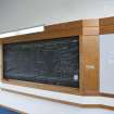 Interior. Teaching block. Detail of sample blackboard in 1st floor classroom