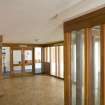 Interior. Teaching block. Detail of doors and glazed partitions on 1st floor
