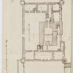 Digital copy of page 17 verso: "No.1 Ground Plan of Craigmillar Castle, near Edinburgh, 1803/4 & 1829"
'MEMORABILIA, JOn. SIME  EDINr.  1840'