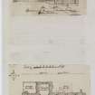 Digital copy of page 21 verso: Ink sketches of plan and south elevation of Crichton Church 
'MEMORABILIA, JOn. SIME  EDINr.  1840'