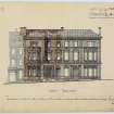 Drawing showing front elevation to Merchant Company Hall, Edinburgh. 
Titled: ' No. 7, No. 10, 12 and 14 Hanover Street, Front Elevation'.