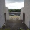 View showing steps from halls of residence down to teaching block