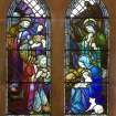 Interior. View of Memorial Chapel stained glass window by Charles E Stewart 1955