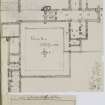 Page 58 verso: Ink sketch plans of Culross Abbey and Church, and Abbey House with written letter on verso, and Valleyfield House, Garden.
Insc. "Culross Kirk & Abbey. June 15 1838"
'MEMORABILIA, JOn. SIME  EDINr.  1840'
