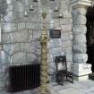 Interior. Chancel, view of candelabra