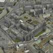 Oblique aerial view of the city centre centred on Marischal College, taken from the W.
