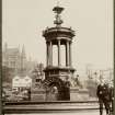 View of fountain.
Titled: 'Fountain in Kelvingrove Park and University in background'
