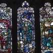 Interior. Detail of stained glass East window Te Deum by Douglas Strachan 1910