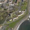 Oblique aerial view centred on the St Serf's Church with the Panhall adjacent, taken from the S.