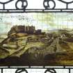 Interior. Ground floor dining room, detail of stained glass depicting a view of 'Sterling'  in 1593