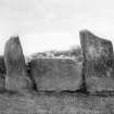 Photograph of recumbent stone circle at Castle Fraser, taken from SW.
Titled: "Castle Fraser. Recumbent Stone and Flankers".