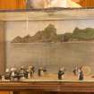 Ministry of Defence Establishment, the Puff Inn. Models of puffins in glass case on SW wall.