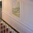 Interior. Ground floor. Staircase painted panel. Detail