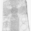 Digital copy of survey drawing of Glamis 2 Pictish Cross-slab, face a.