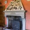 Interior. Ground floor. Detail of entrance hall fireplace