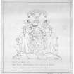 Unidentified location, memorial to Sir John Alan Burns, Lord Inverclyde of Castle Wemyss.
Design for coat of arms.