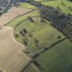 Oblique aerial view of the remains of the fort and redoubt at Duns Law, taken from the NE.