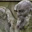 Detail of sculpture on monument located near to the entrance of Calton Old Burial Ground.