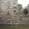 Chapter-house, E end, S wall, view of lower level from N