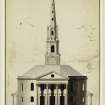 Digital copy of a drawing of St Andrew's and St George's Church, George Street, Edinburgh.