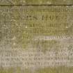 Detail of inscription on the gravestone of James Hogg, the Ettrick Shepherd