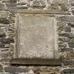 Detail of commemorative stone dated 1760, which has been re-set into the south wall of the Parish Church of Ettrick & Buccleuch