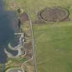 General oblique aerial view of the parking area and the Ring of Brodgar, taken from the NNW.