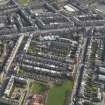 Oblique aerial view centred on Leith Walk with Pilrog Street and Balfour Street adjacent,, taken from the NW.