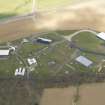 Oblique aerial view of East Fortune Airfield technical area, taken from the SSE.