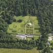 Oblique aerial view centred on the walled garden, taken from the N.