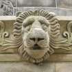 Detail of lion's head, first stage entablature, Burn's Monument, Edinburgh.