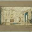 Sketch view of decorative scheme for music room at Lanrick Castle