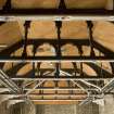 Interior. Ground floor. Burgh hall. Roof trusses. View from SE